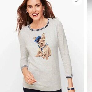 Talbots FRENCHIE DOG SWEATER M